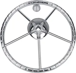 Volante de barco acero inoxidable pulido con perilla control