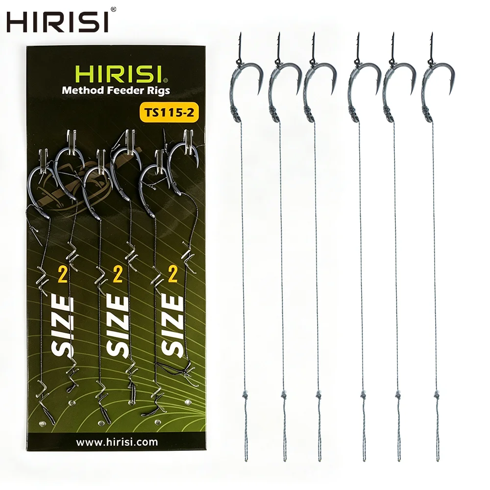 Hirisi TS115 Anzuelos pre-atados para carpa y feeder – duraderos