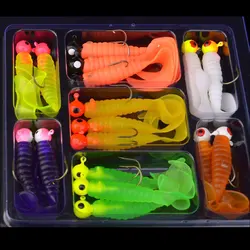 Anzuelos Jig Head JYJ 34 con señuelo silicona para pesca