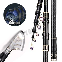Caña telescópica surfcasting de carbono para lance lejano