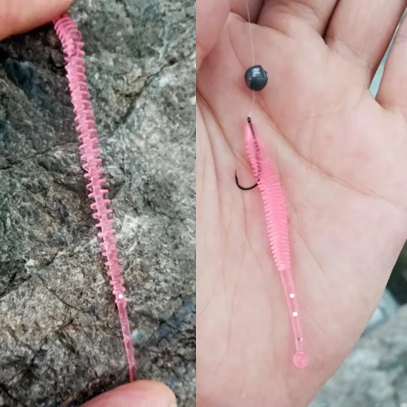 Jig Wobblers 6cm – Gusano de silicona con olor a conmemón para lubina - imagen 3