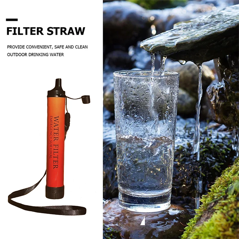 Filtro purificador de agua portátil para camping y supervivencia