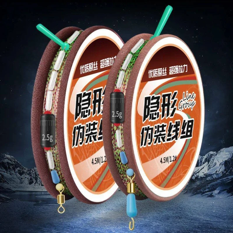 Línea de pesca camuflada con accesorios