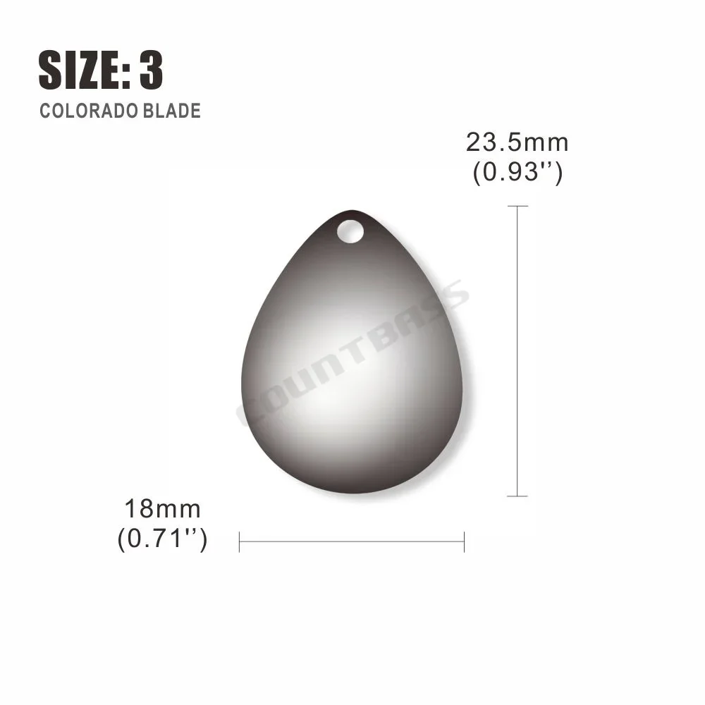 COUNTBASS Colorado Spinner – Cuchillas niqueladas para spinnerbait - imagen 2
