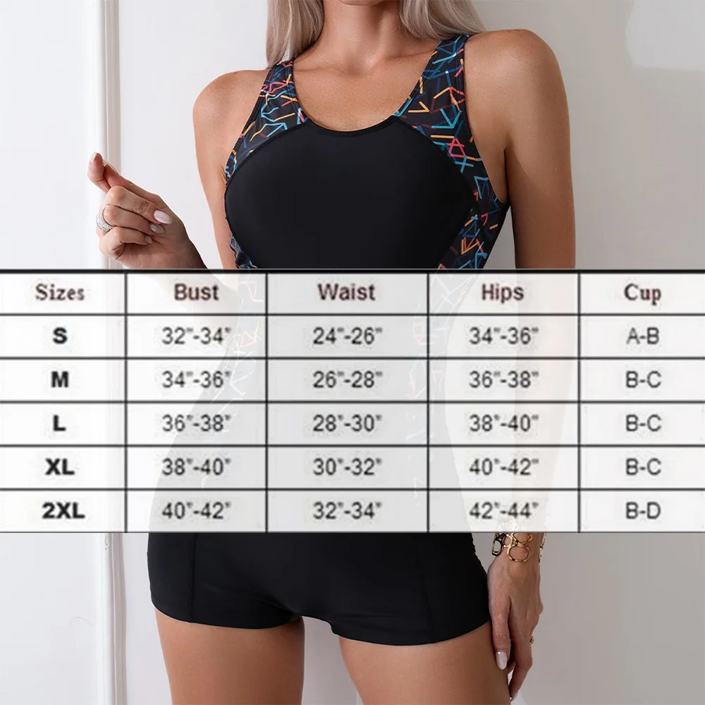 Traje de baño deportivo de una pieza en colores negro y azul