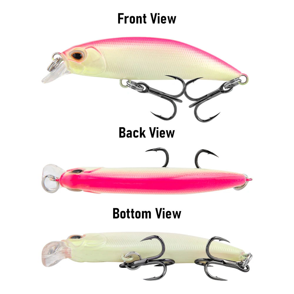 Vista lateral del crankbait mostrando su perfil hidrodinámico