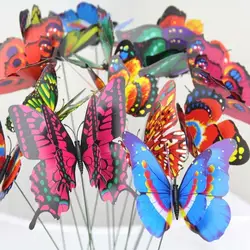 Mariposas decorativas doble capa para jardín y macetas