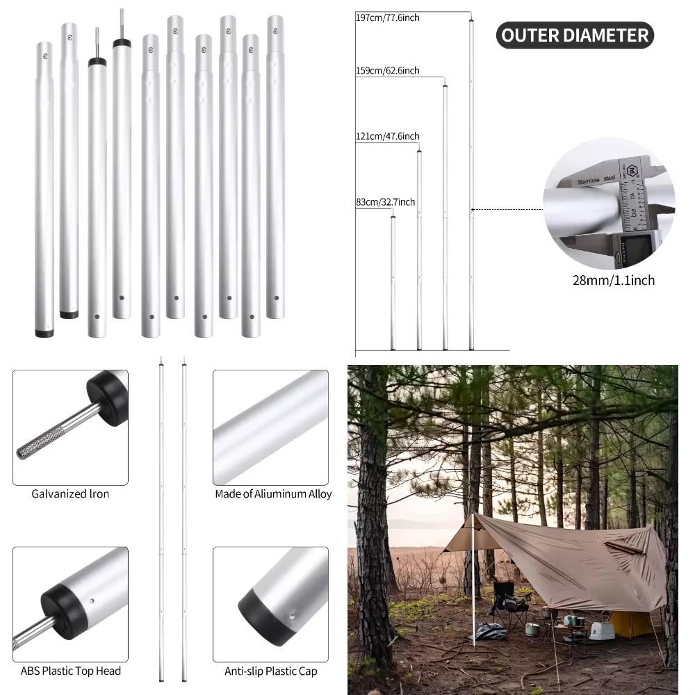 Postes telescópicos de aluminio para pesca – toldo ajustable - imagen 4