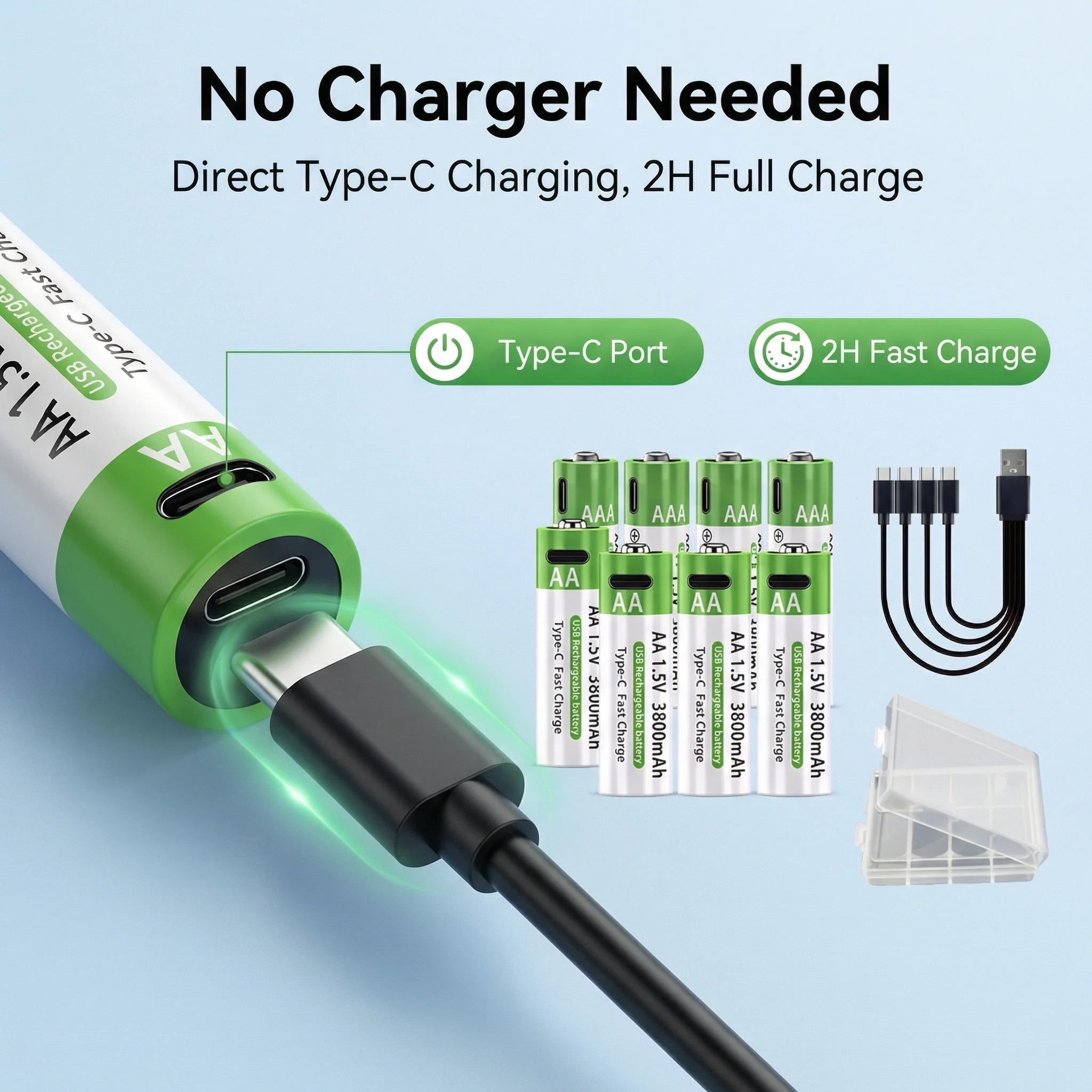 Pilas recargables Li-ion AA y AAA USB-C - imagen 3