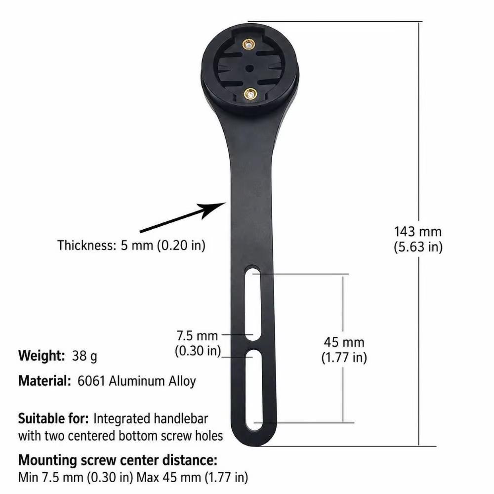 Soporte de aluminio para ciclocomputador de bicicleta con tornillo - imagen 2