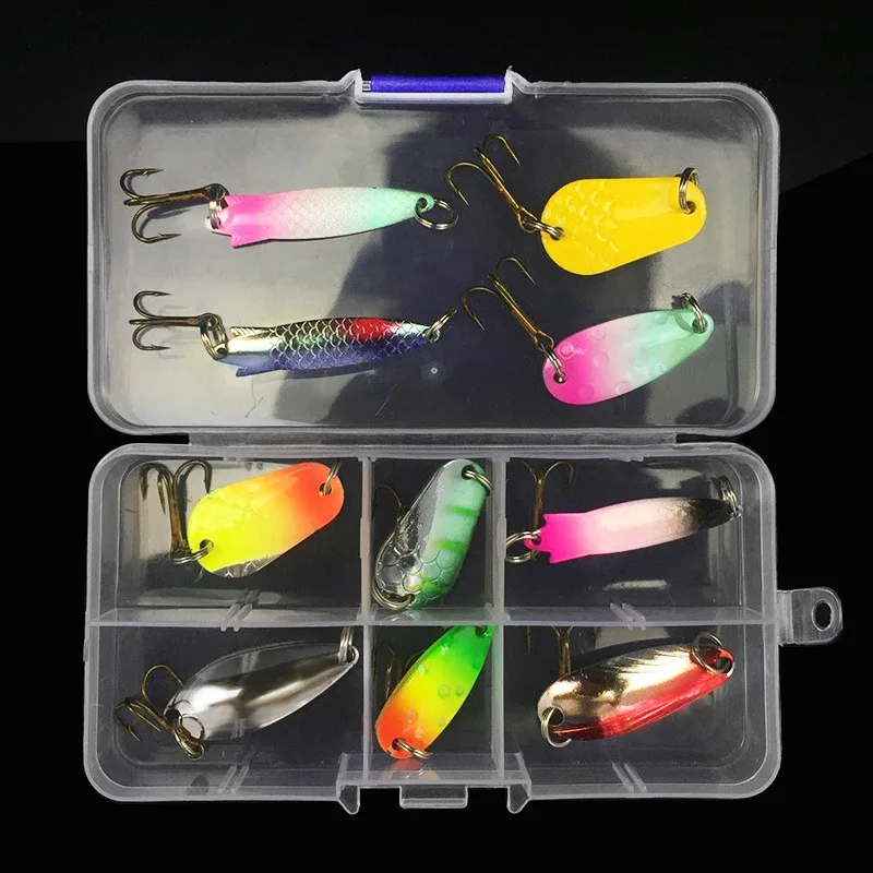 Kit de pesca con señuelos giratorios y cucharillas lentejuelas - imagen 3