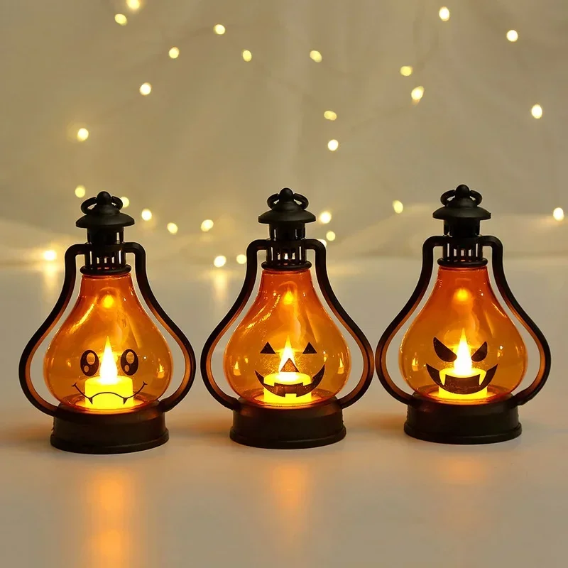 Detalle de la lámpara nocturna tipo calabaza fantasma