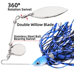 Spinnerbait con cuchilla giratoria de metal y anzuelo – Falda suave