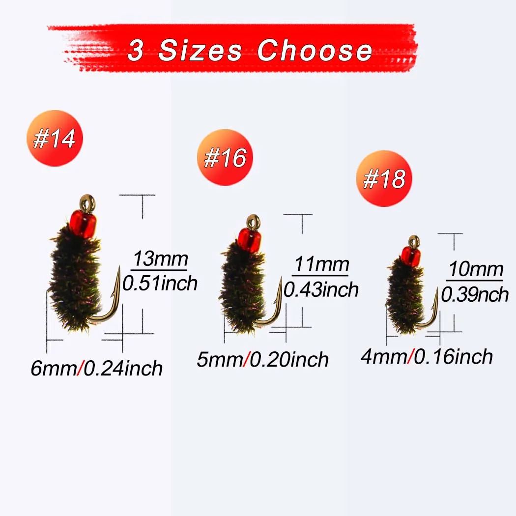 Moscas secas Nano ninfa para trucha – cebo de insectos artificiales - imagen 4