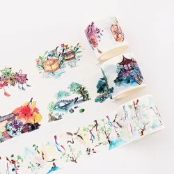 Cinta decorativa vintage de papel artesanal para pesca deportiva