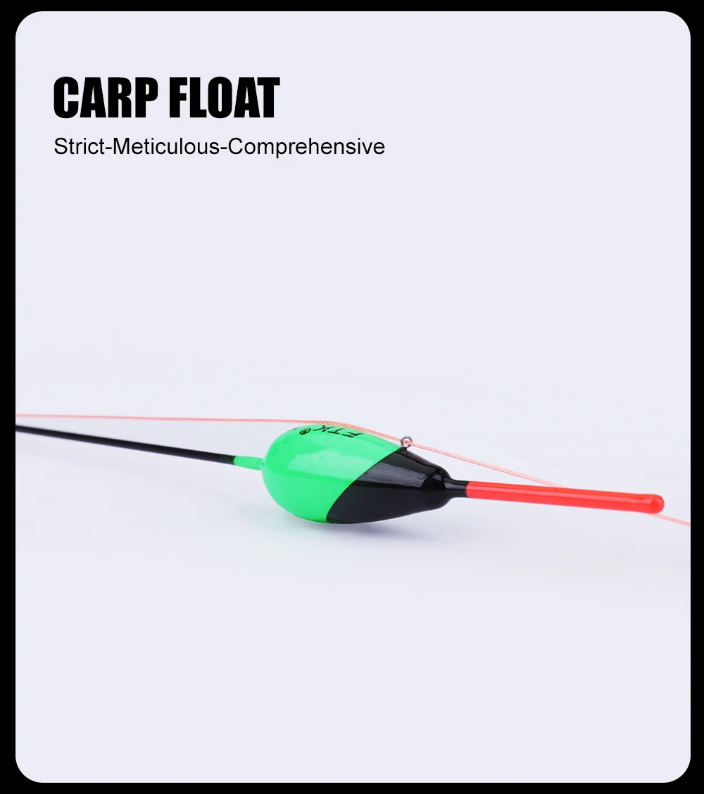 Vista detallada del kit de flotadores FTK para carpa y lubina