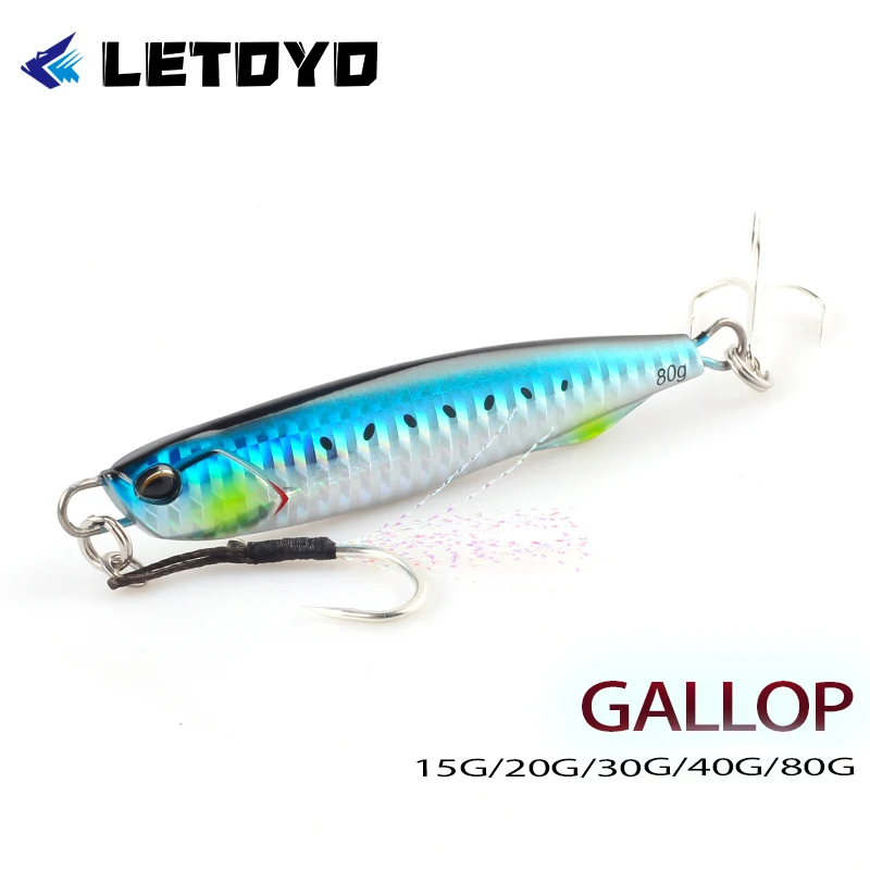 Señuelo jig metálico luminoso LETOYO para pesca en mar desde orilla
