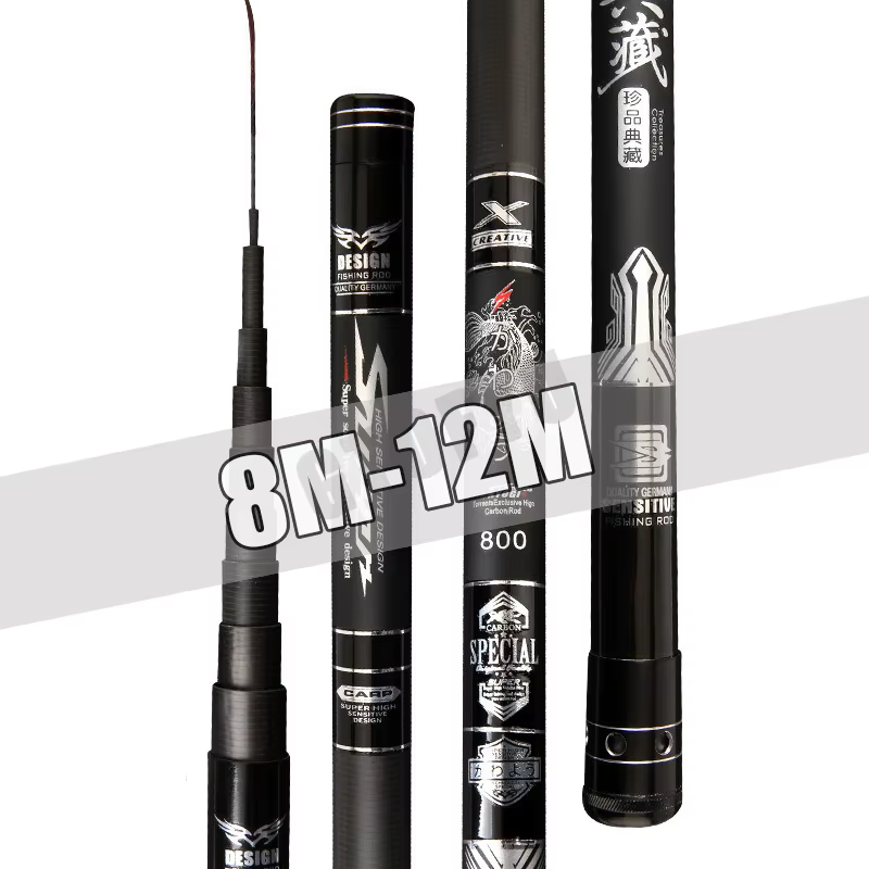 Caña Tenkara Telescópica Fibra de Carbono 8-12M – Kit Completo Portátil - imagen 2