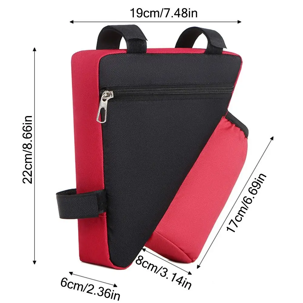 Bolsa triangular delantera para bicicleta, con bolsillo para botella