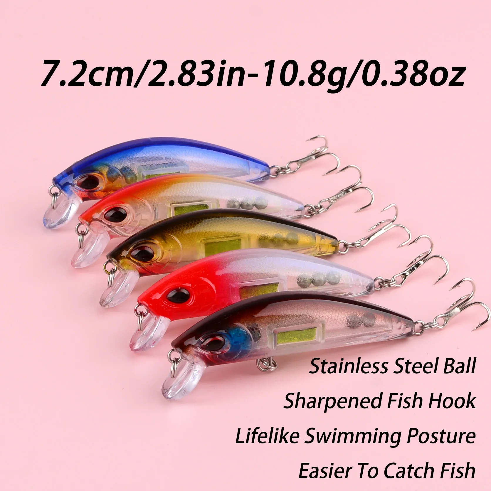 Señuelo oscilante minnow negro