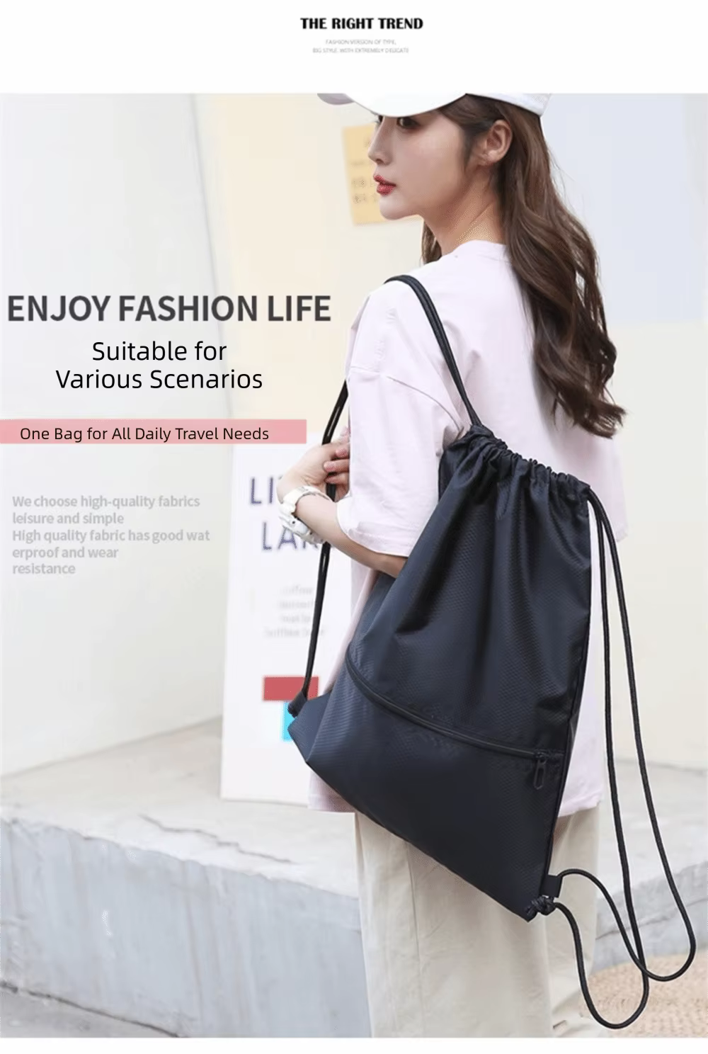 Detalle de la tela Oxford de la mochila deportiva
