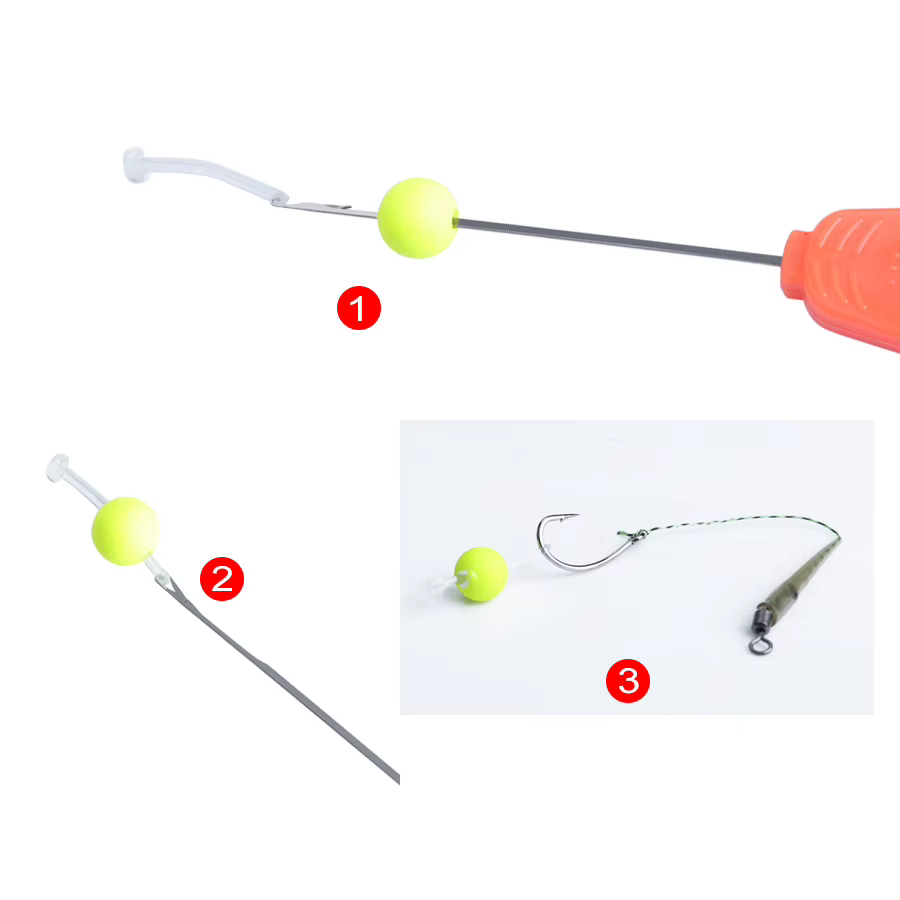 NGB Anzuelos de carpa con hair rig y líder 11,5 cm – tamaños 2-8
