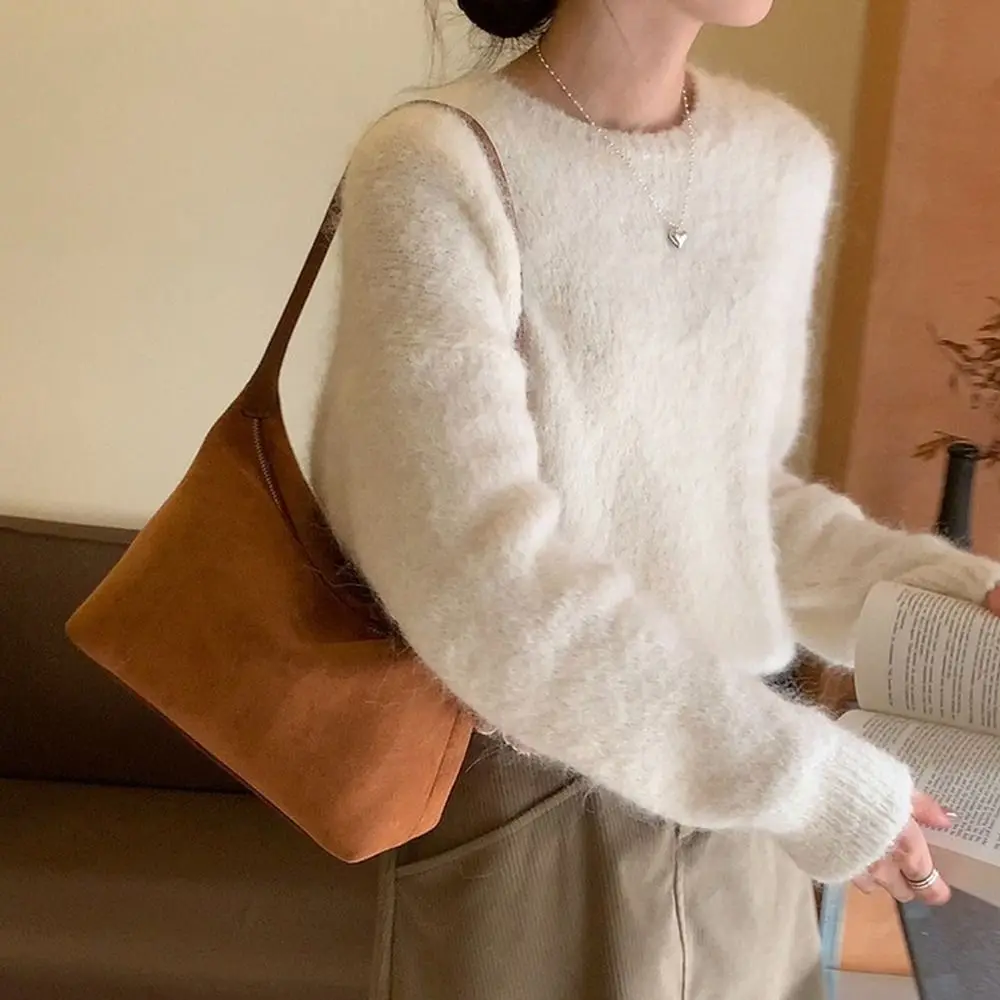 Bolso Bandolera Dumpling de Terciopelo Gamuza Gran Capacidad - imagen 4