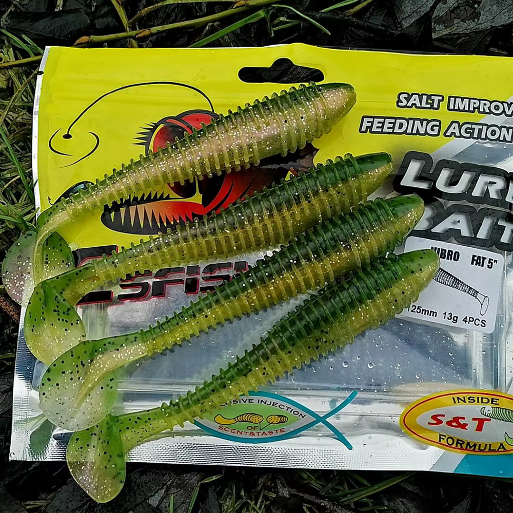 ESFISHING Vibro Fat señuelo silicona artificial lucio 65-125mm - imagen 4