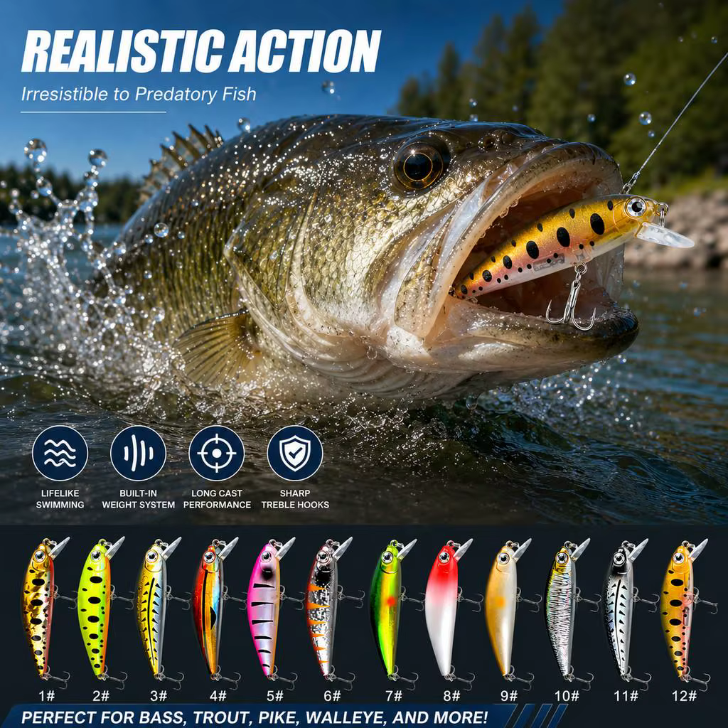 Señuelo minnow hundido 8cm vista lateral