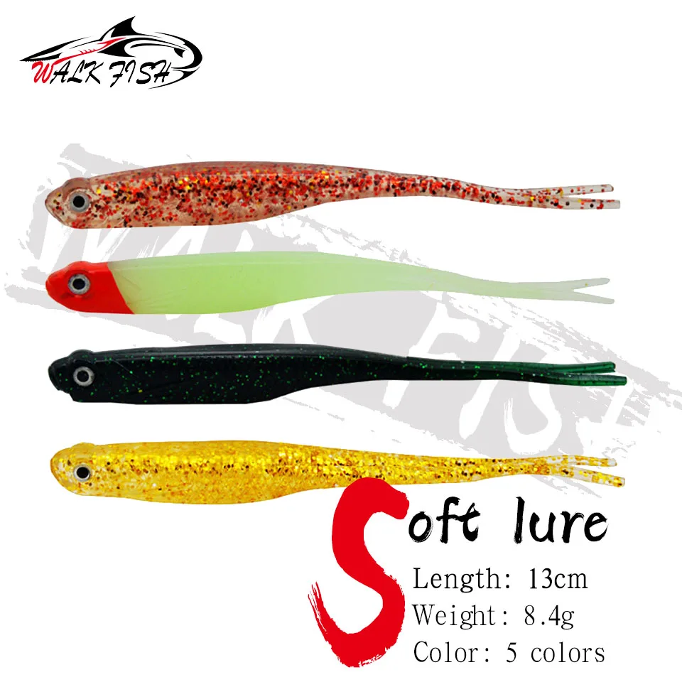 Señuelos de vinilo Walk Fish cola de horquilla para pesca de carpa