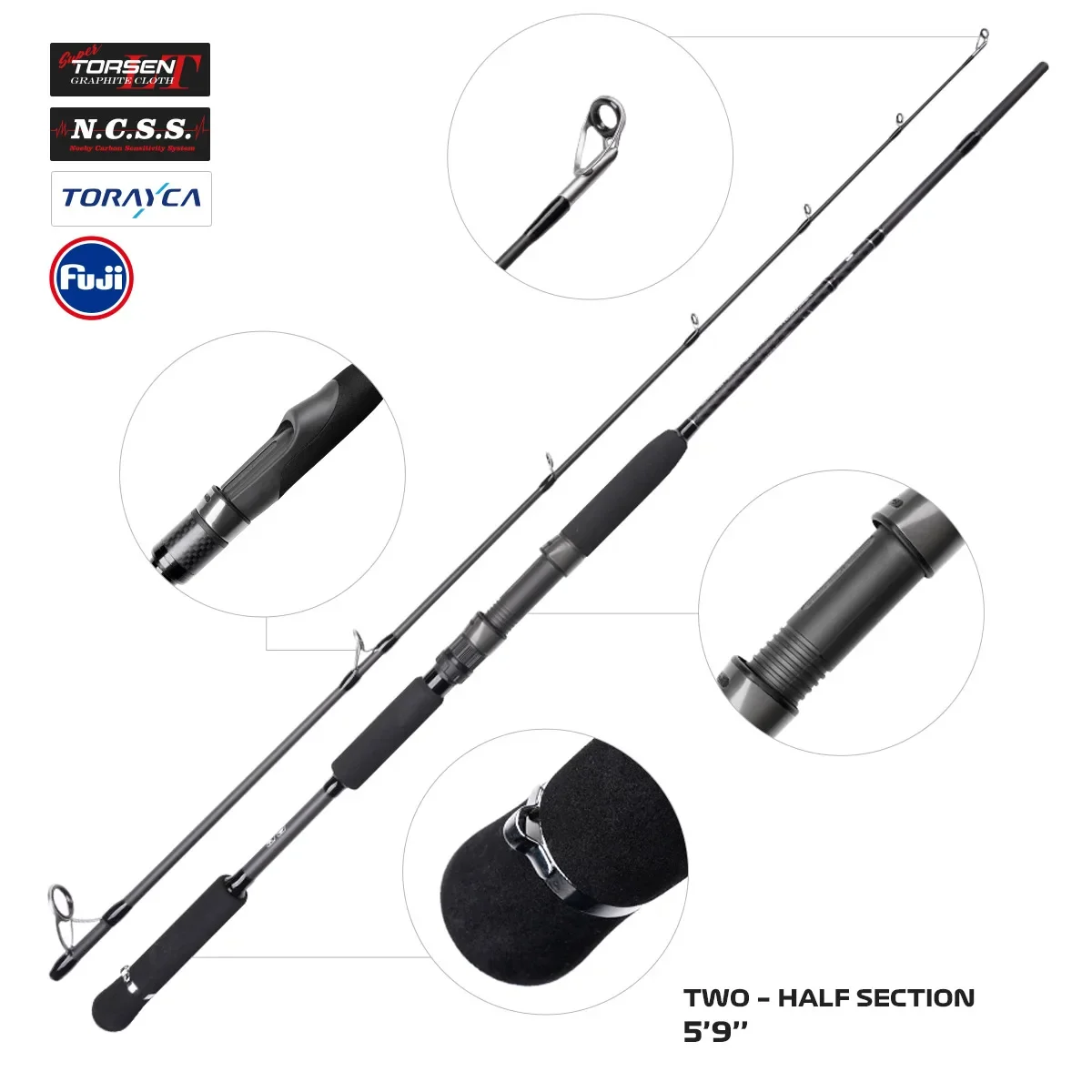 Caña Noeby Beast Pike 1,75m Fuji Toray spinning depredador - imagen 4