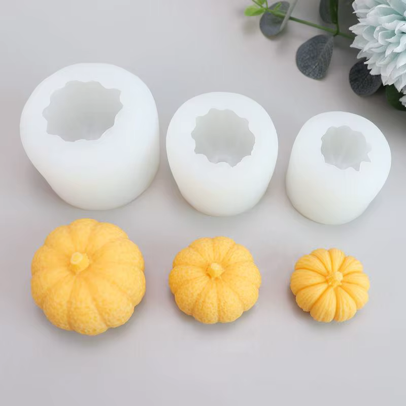 Molde de silicona con forma de calabaza para velas y jabones - imagen 4