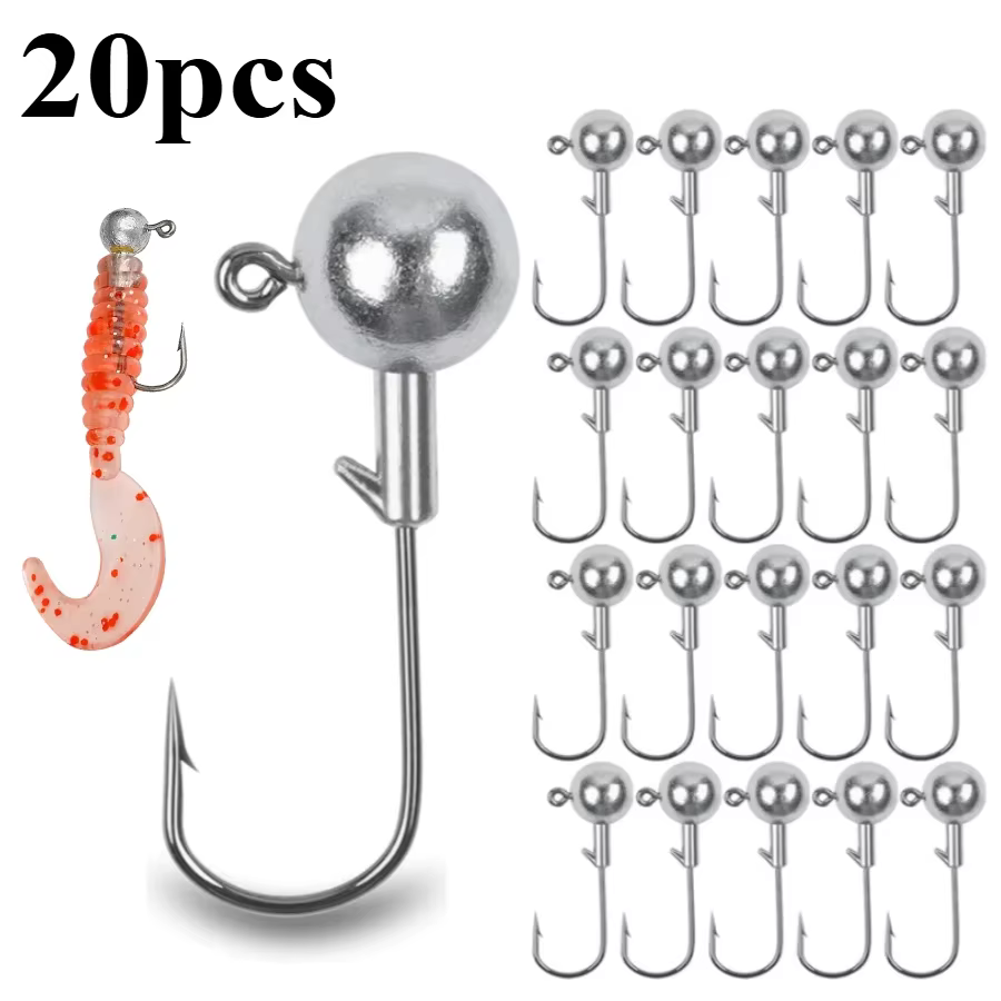 Jig Head Bola Redonda Vástago Largo – Anzuelos para Pesca con Vinilo