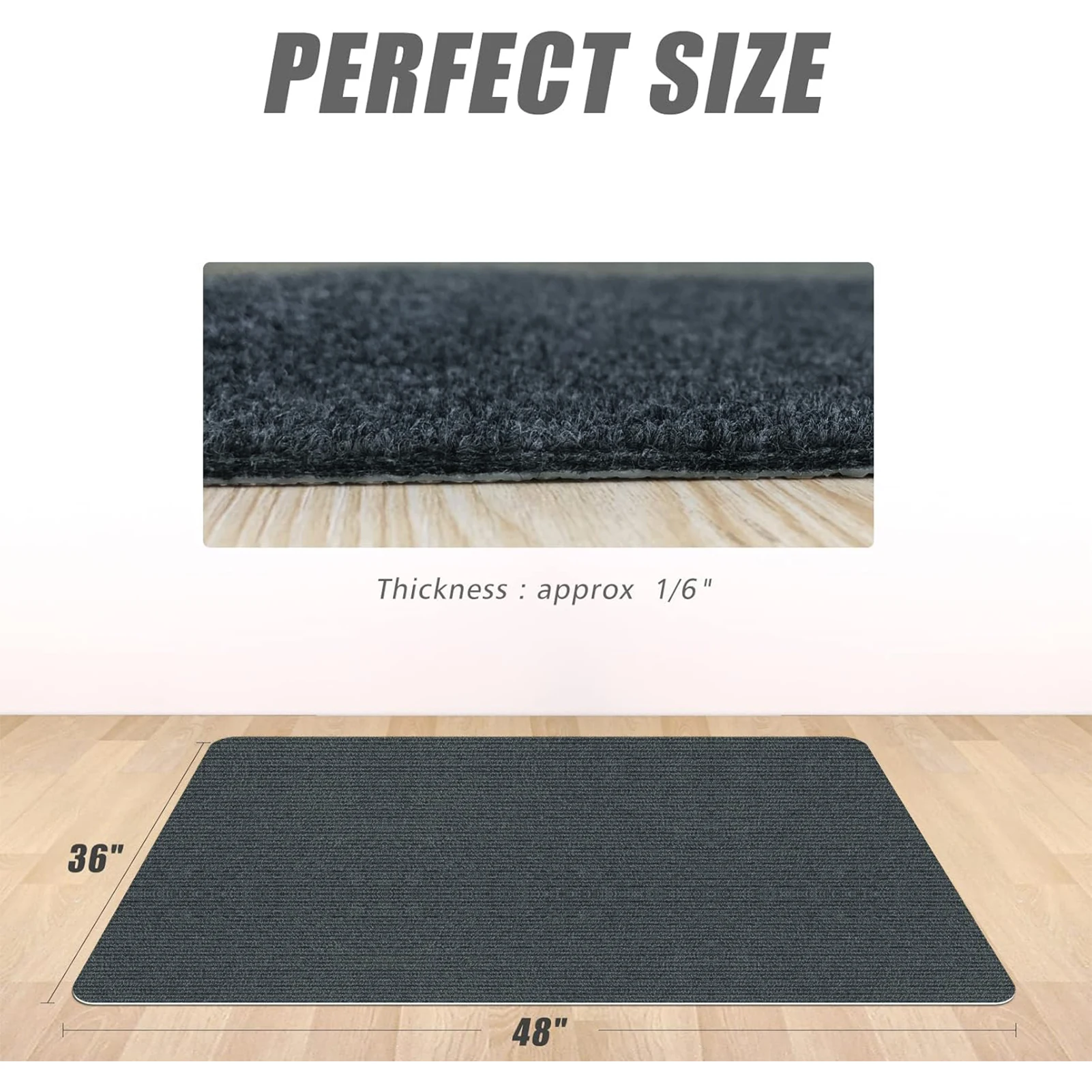 Alfombrilla para silla de oficina 90x120cm – Resistente y decorativa - imagen 2
