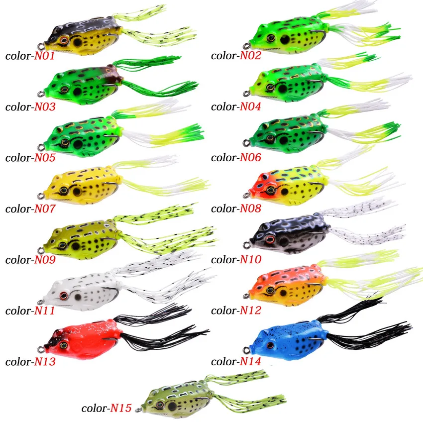 Señuelo de rana Topwater con tubo suave y ojos 3D – Anzuelos - imagen 2