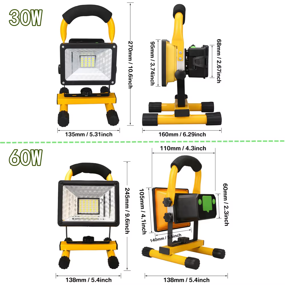 Foco LED recargable impermeable 30W – Linterna para pesca y camping - imagen 2