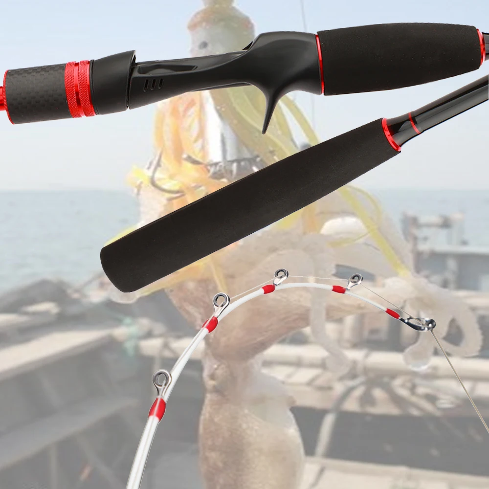 Caña Jigging ROLLFISH de fibra carbono con punta sólida para pulpo - imagen 2
