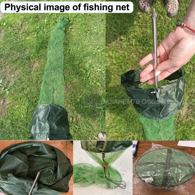 Red de pesca plegable telescópica de secado rápido con cesta de malla - imagen 5