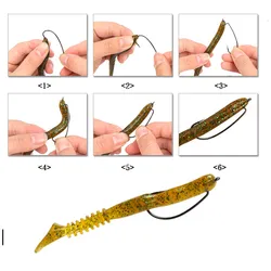 Anzuelos Jig Offset Boca Ancha con Púas – Acero Inoxidable para Vinilo de Mar