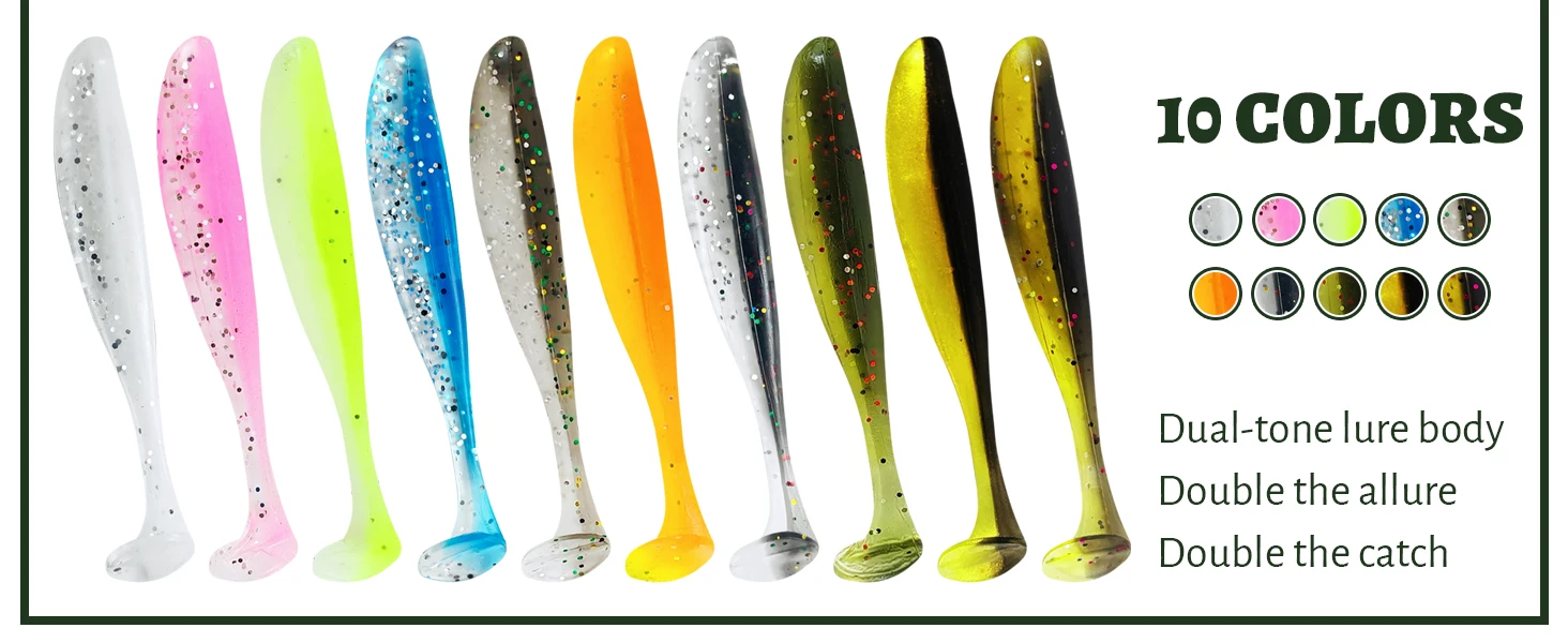 Swimbaits de cola de paleta en caja