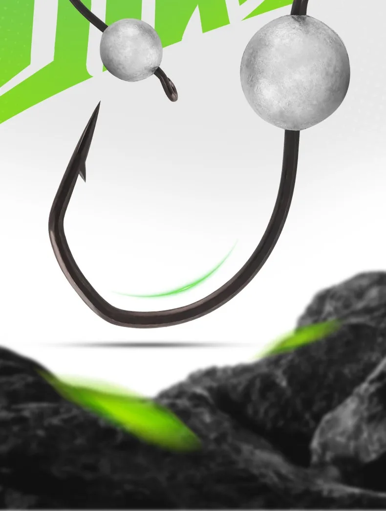 Detalle del anzuelo micro jig head y su acabado