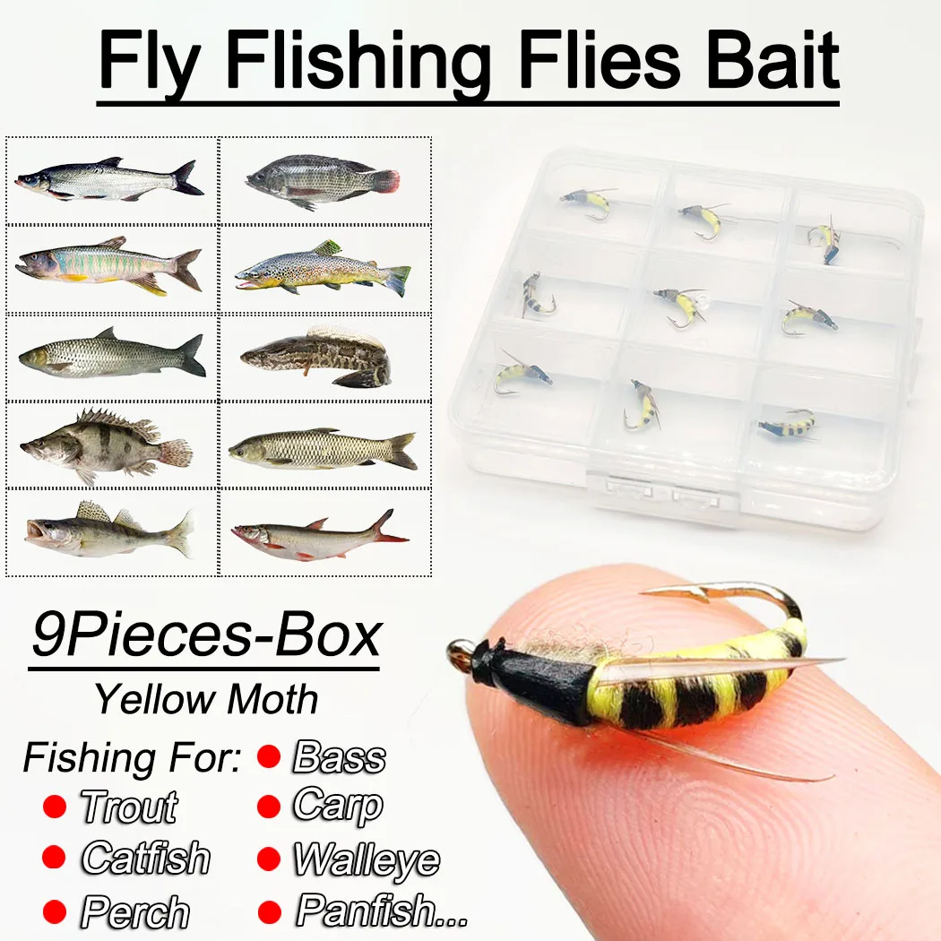 Moscas secas y ninfa para salmón – polilla amarilla - imagen 3