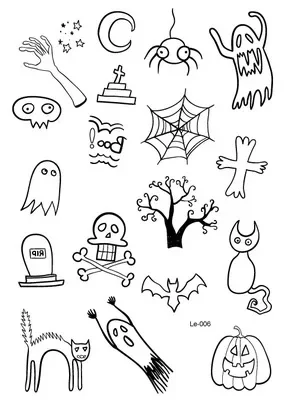 Detalles del tatuaje temporal luminoso en estilo Halloween