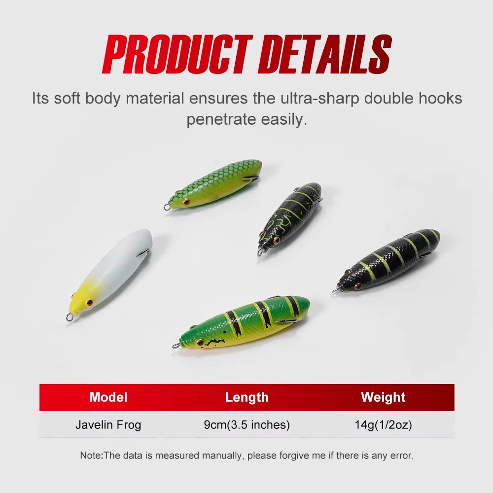 Noeby Señuelo Rana Flotante – Anzuelos Weedless Lubina - imagen 2