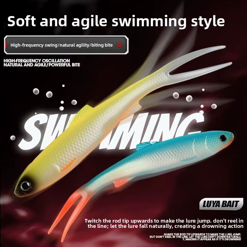 Vinilo Split Tail Forked Fish MUKUN – Señuelo para atún biónico - imagen 3