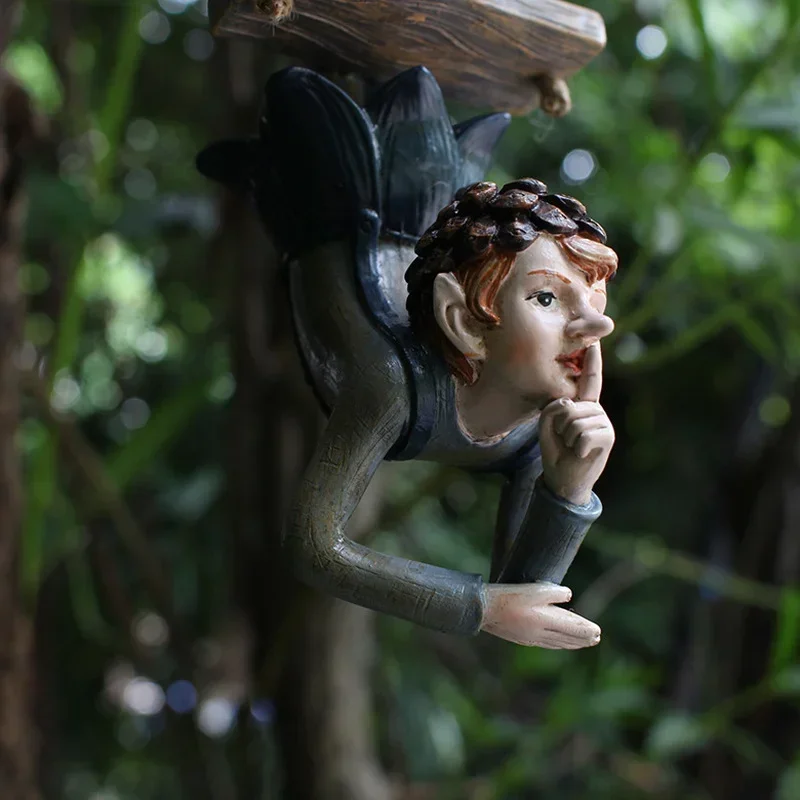 Columpio en miniatura de elfo de resina para jardín y patio - imagen 2