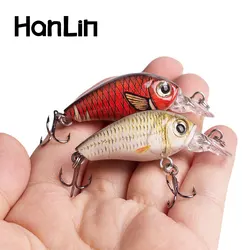Hanlin Mini crankbait flotante duro para lubina, señuelo minnow