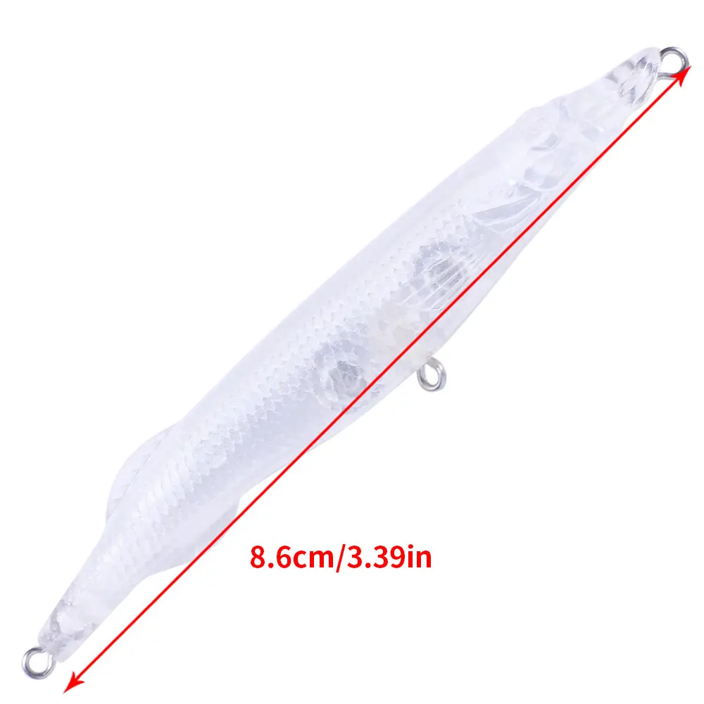 Señuelo minnow wobbler transparente en blanco, sin pintar, DIY - imagen 5