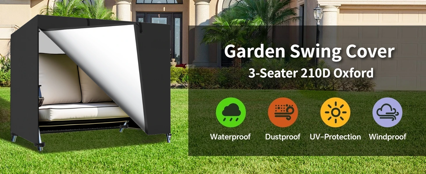 Funda para columpio de jardín en uso