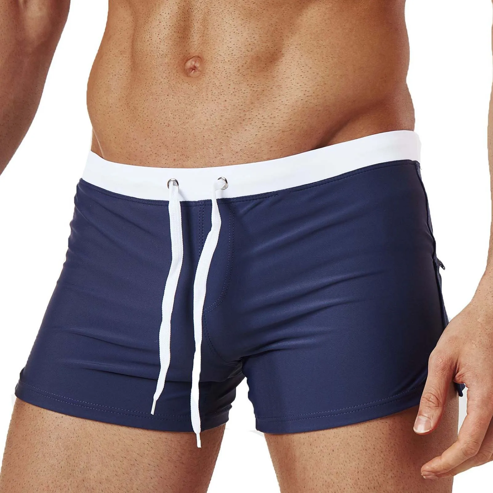 Bañador de secado rápido con bolsillo y cremallera para hombre en verano - imagen 3